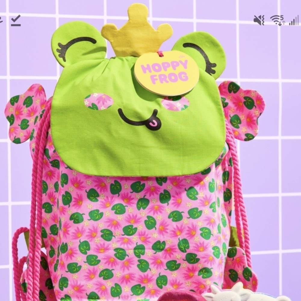 🍃 3 For 36 - 🐸 Hoppy Frog Cloth Backpack